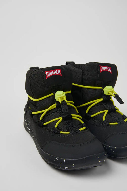 Ergo Black textile ankle boots for kids