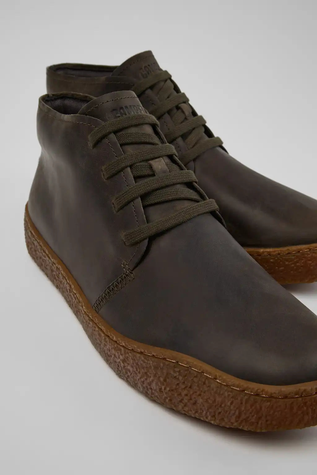 Peu Terreno Brown Nubuck Ankle Boots for Men.