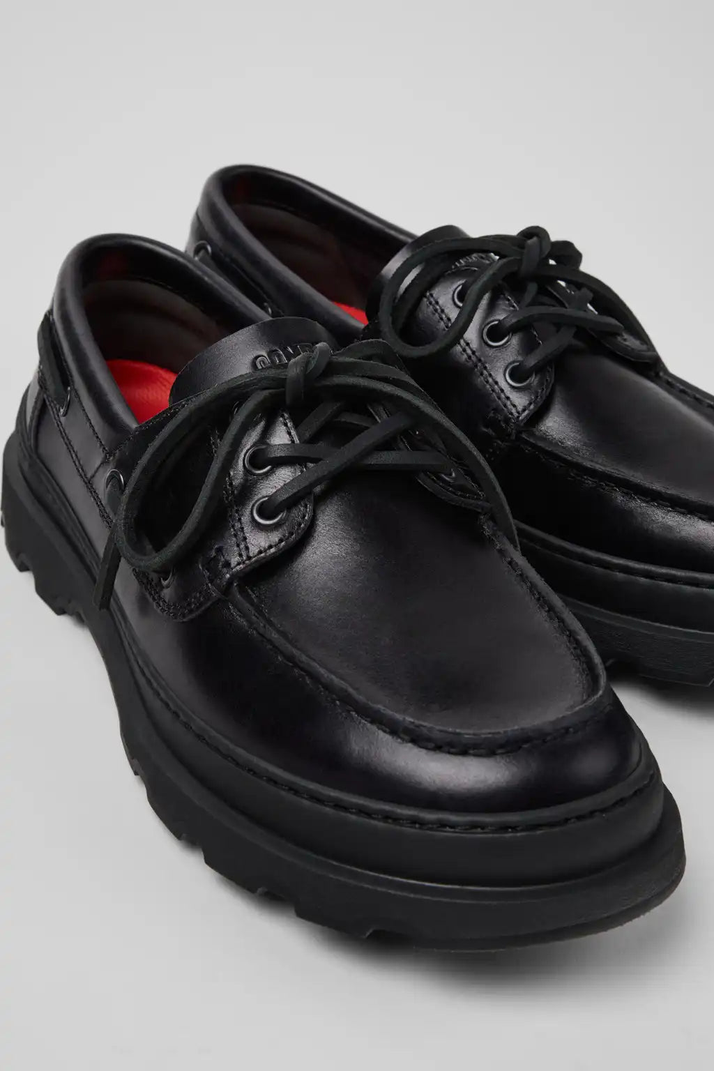 Brutus+ Black Leather Nautical Shoes for Men.