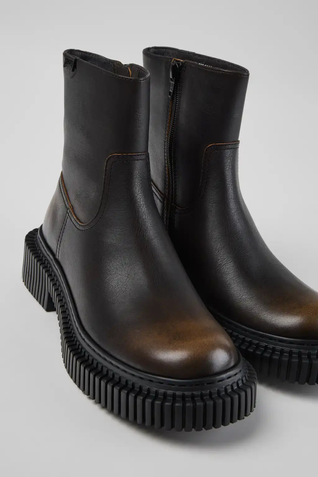 Pix Berlin Black Leather Ankle Boots for Women.