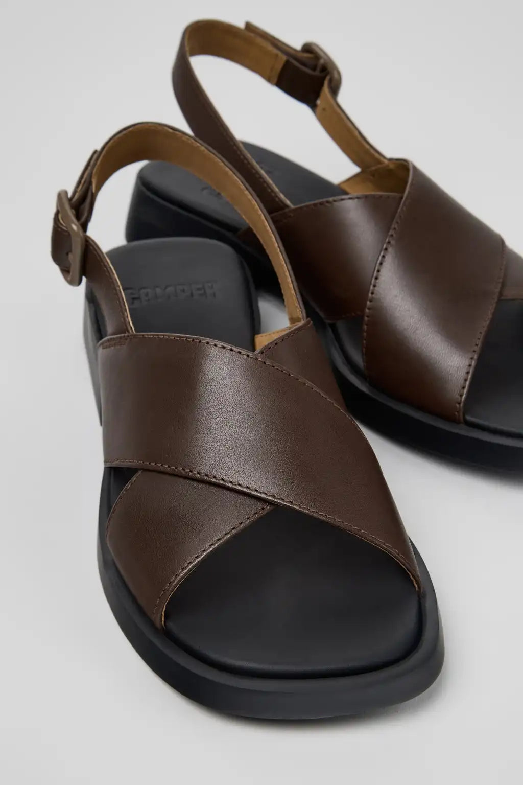 Dana Black Leather Sandals for Women.