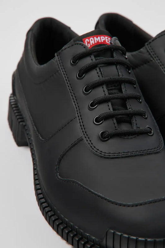 Pix Black leather and recycled PET shoes for women