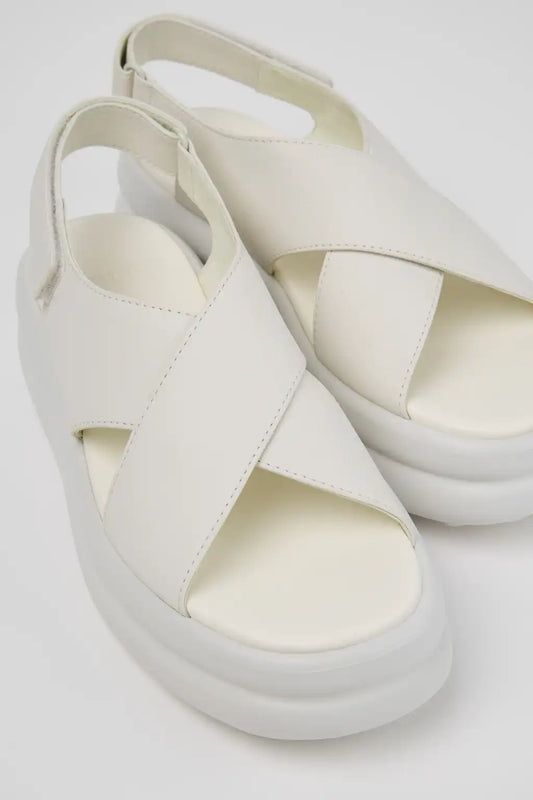 Pelotas Flota Up White Leather Sandals for Women.