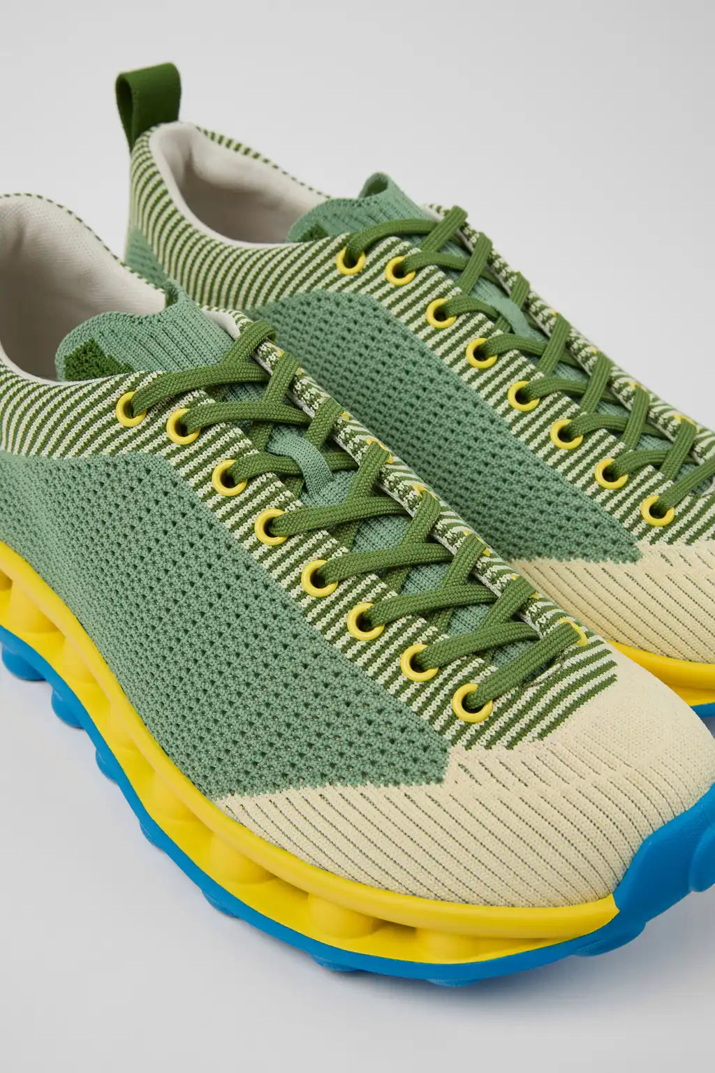 Camper x SUNNEI - PELOTISSIMA Green, Blue and White Textile Sneakers for Men.