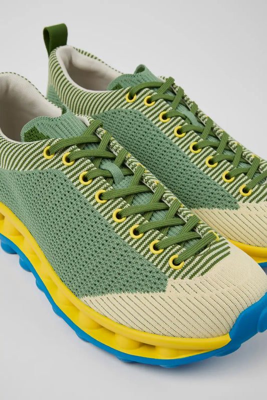 Camper x SUNNEI - PELOTISSIMA Green, Blue and White Textile Sneakers for Men.