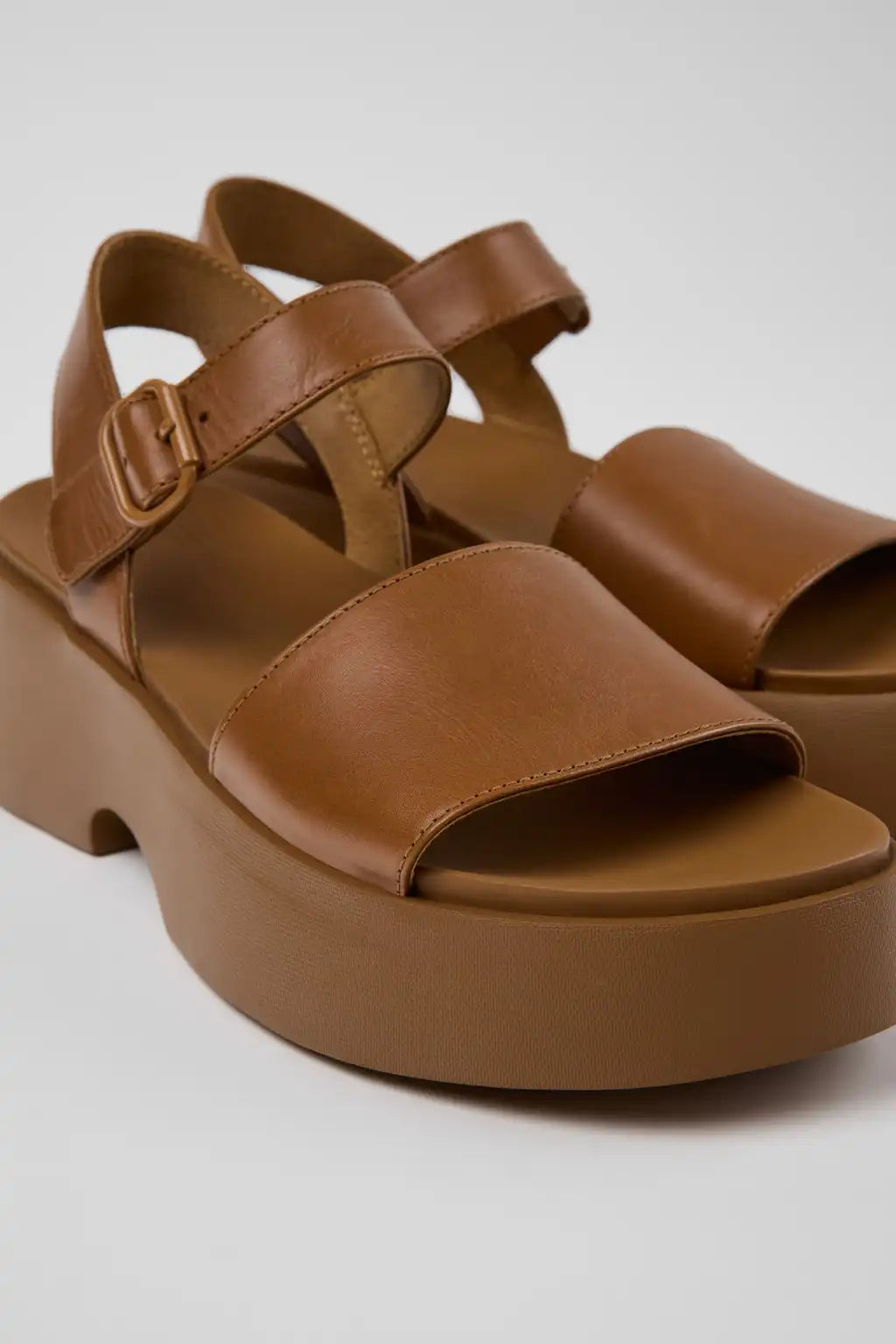 Tasha Black Leather Sandals for Women