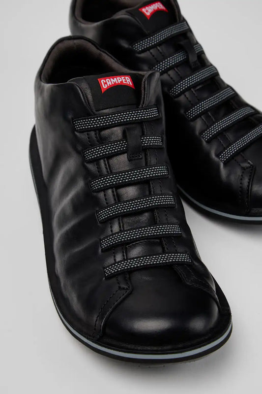 Beetle Black Leather Ankle Boots for Men.