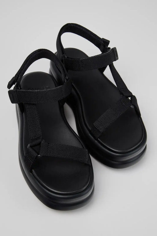 Pelotas Flota Up Black Textile Sandals for Women.