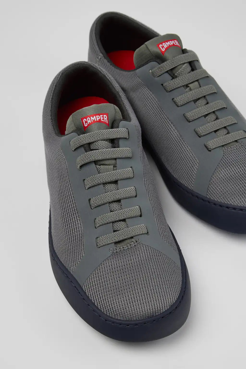 Peu Touring Gray Leather and Recycled Engineered Materials Sneakers for Men.
