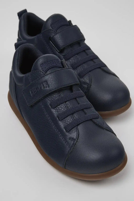 Pelotas Blue Leather and Textile Shoes for Children.