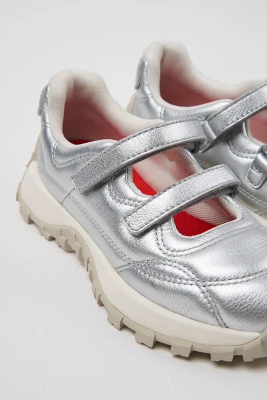 Drift Trail Gray Leather Sneakers for Children.