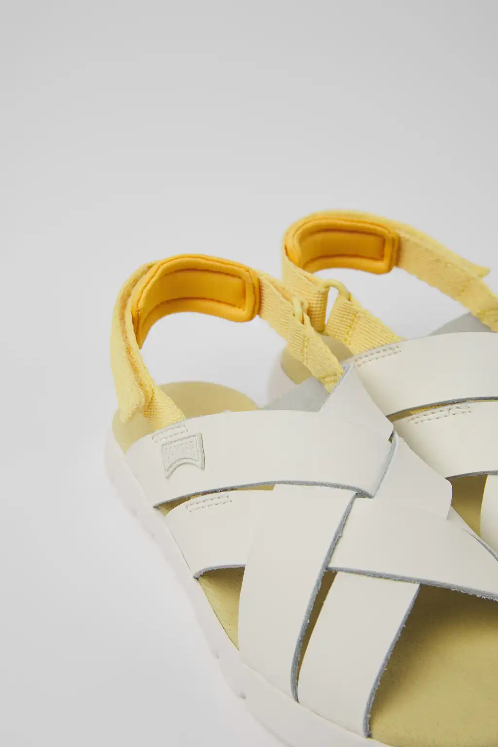 Oruga Grey leather and textile sandals for kids