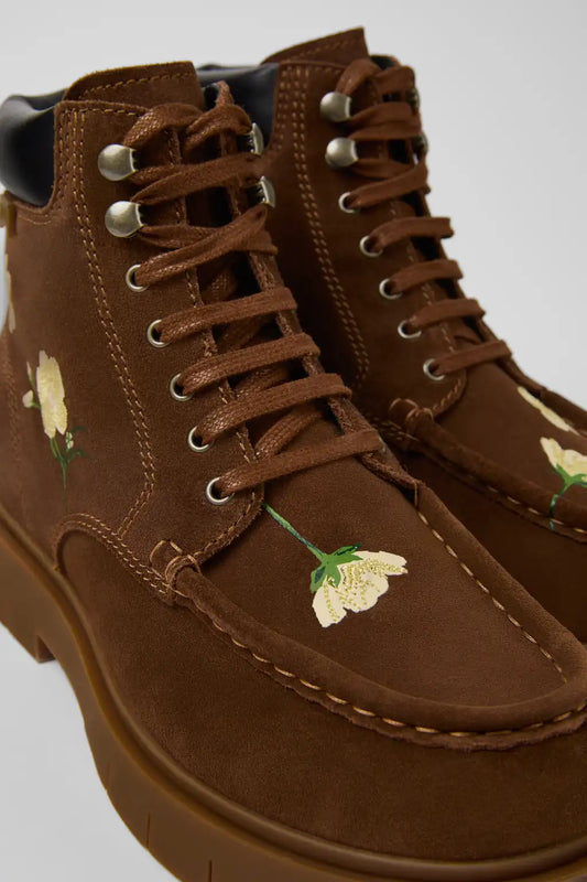 Twins Multicolor Suede and Leather Ankle Boots for Women.