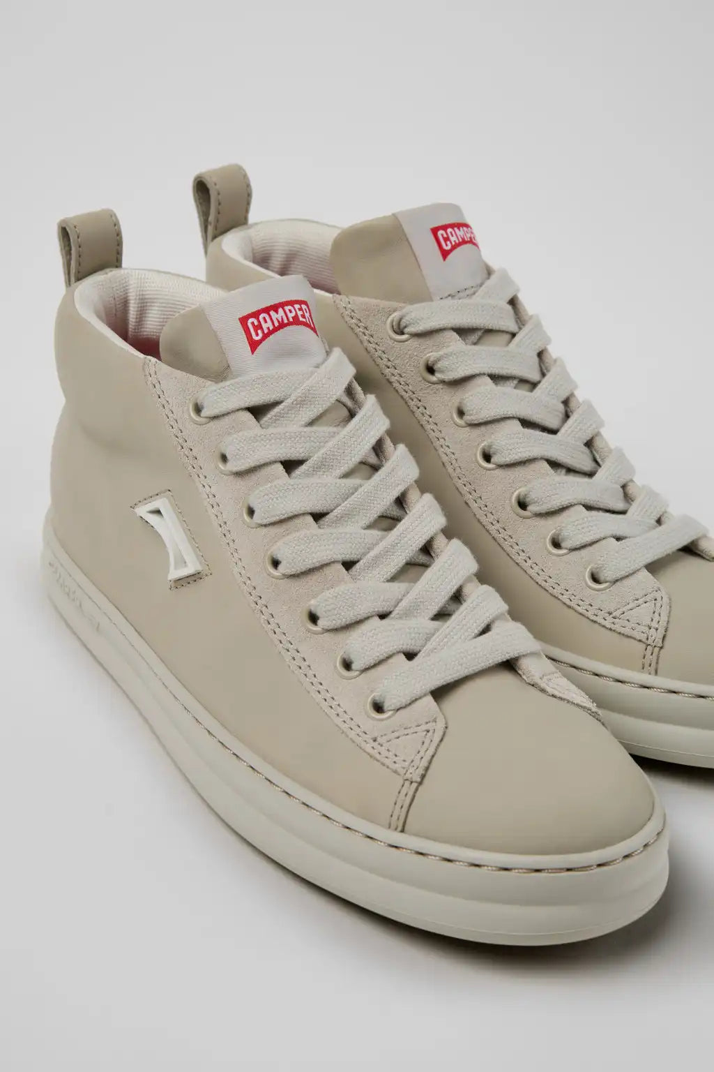 Runner Beige Leather and Nubuck Sneakers for Women.