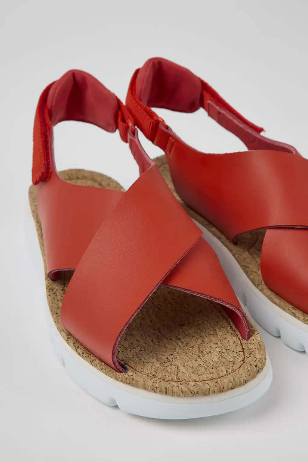 Oruga Black Leather and Textile Sandals for Women.