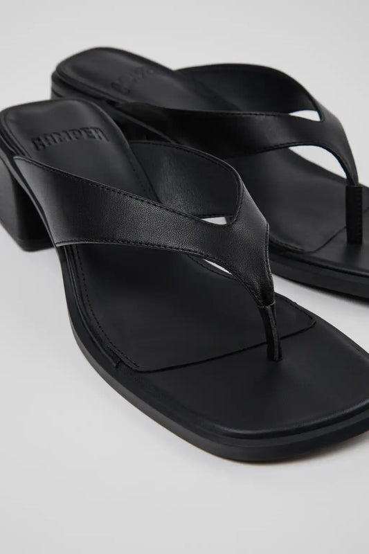 Kora Sandal Black Leather Sandals for Women.